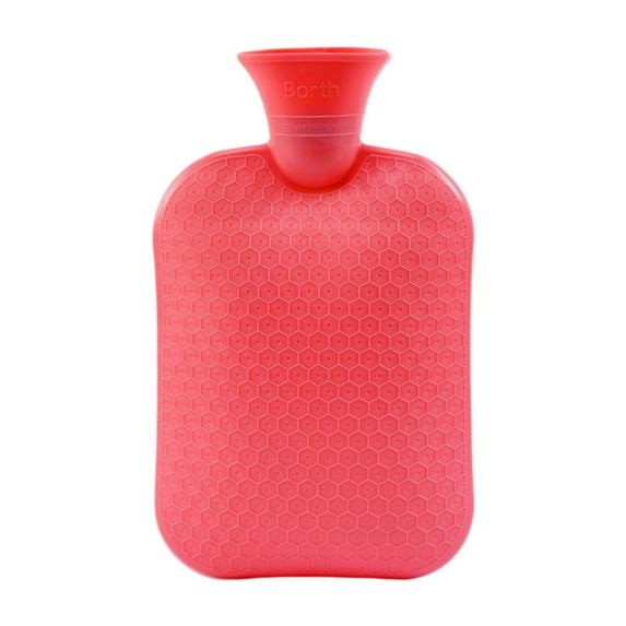 Vaveren Hot Water Bottle Water Pouch Convenient Water Filling Portable Hot Water Bag Red