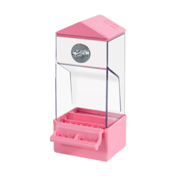 Vaveren Less Mess Bird Feeder Clear Less Mess for Small to Medium Birds Parakeet Canary pink