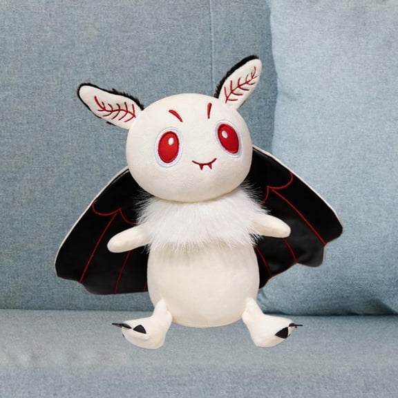 Vaveren Moth Plush Toy Moth Plush Doll Creepy Costume Accessory Soft Photo Props Holiday white