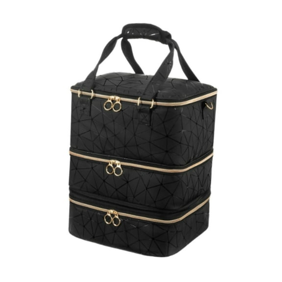 Vaveren Nail Polish Organizer Bag,Detachable,Large Capacity,Storage Box Three Layers Nail Kits Storage Case for Manicure Tools Nail Lamp