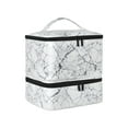 thumbnail image 1 of Vaveren Nail Polish Organizer Bag Nail Supply Organizer Double Layer for Nail Polish white marble, 1 of 8