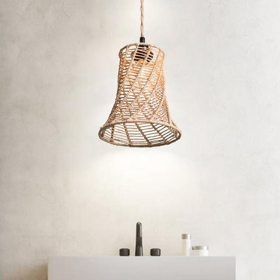 Vaveren Paper Rope Lamp Shade Replacement Retro Handwoven for Kitchen Home Farmhouse L L