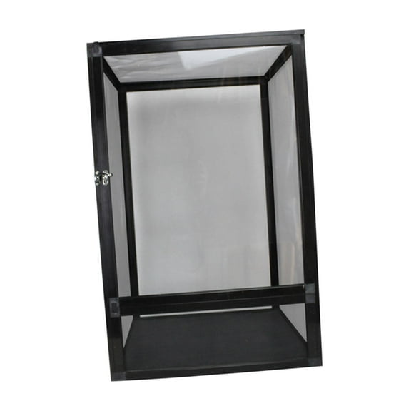 Vaveren Reptile Cage Terrarium Sturdy 360 degree Observation for Frog Gecko Bearded Dragon black