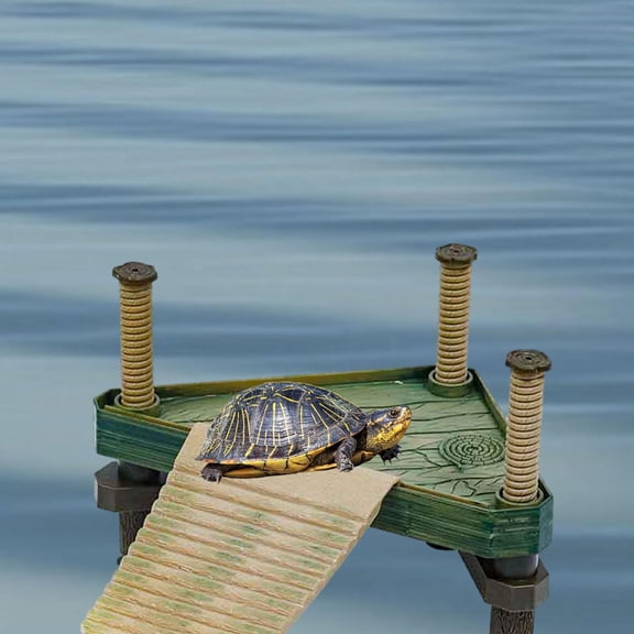 Vaveren Reptile Ramp Dock Turtle Ramp for Tortoises Salamanders Semi Aquatic Animals 35x23.5x28.5cm