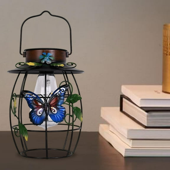 Vaveren Solar Lantern Outdoor Light Butterfly LED Chandelier for Pathway Fence Patio