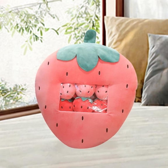 Vaveren Stuffed Fruits Doll Cartoon Food Toy for Boys Girls Family Adults Strawberry