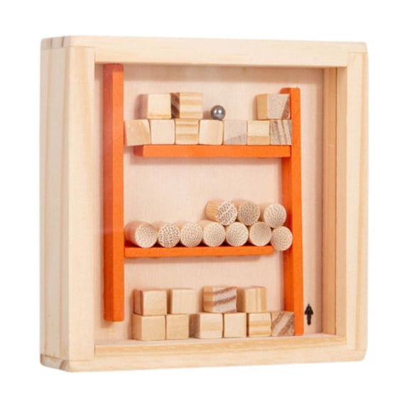Vaveren Wooden Labyrinth Board Game Montessori Toy Marble Maze for Adults Kids Teens Wood color