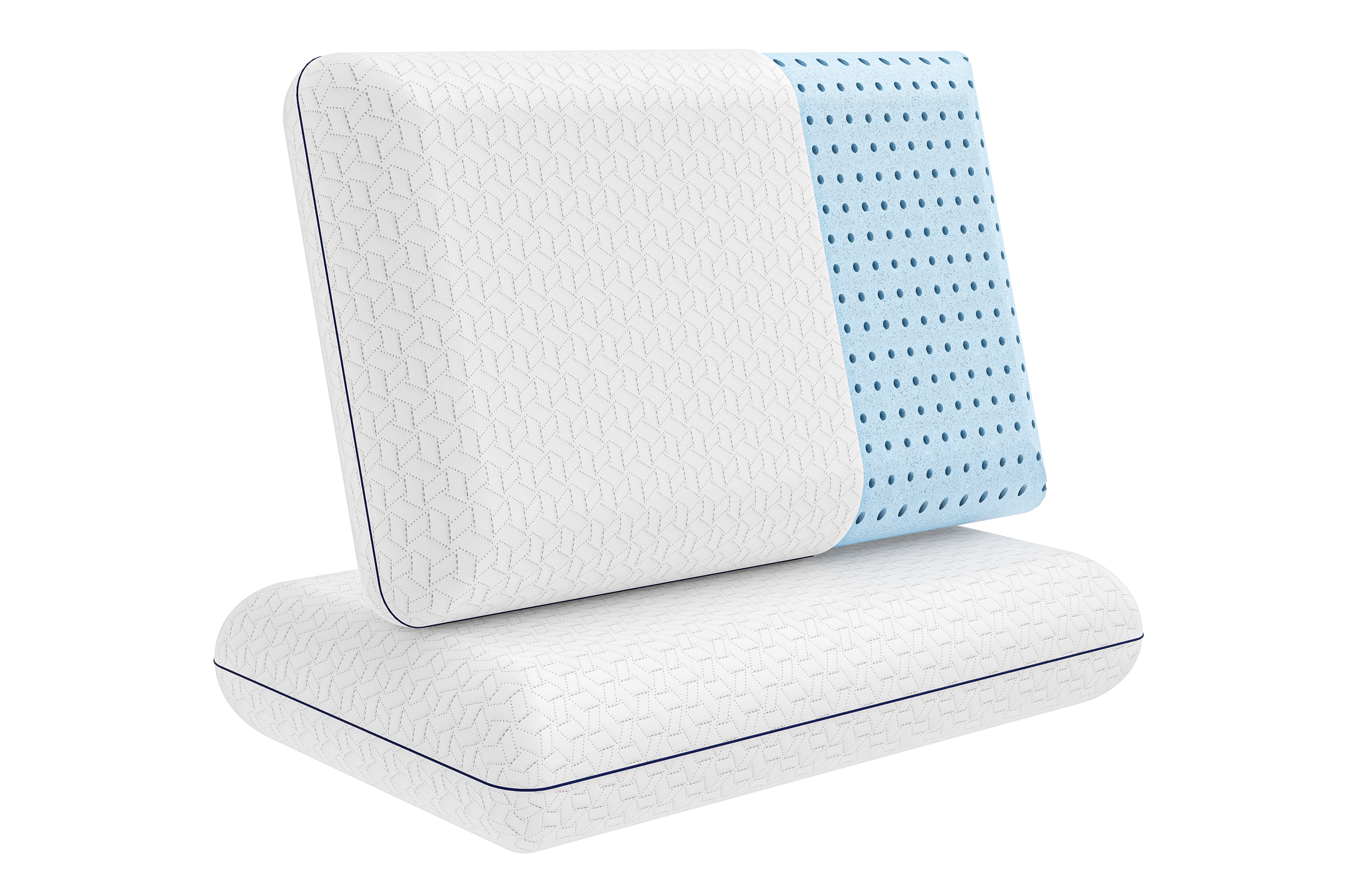 White Washable Cooling Gel Memory Foam Pillows, 2-Pack