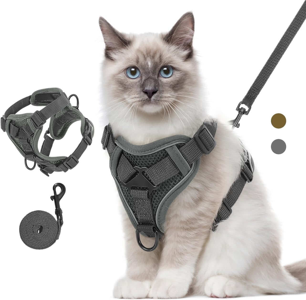 VavoPaw Cat Harness and Leash Set for Walking, Adjustable Kitten Vest
