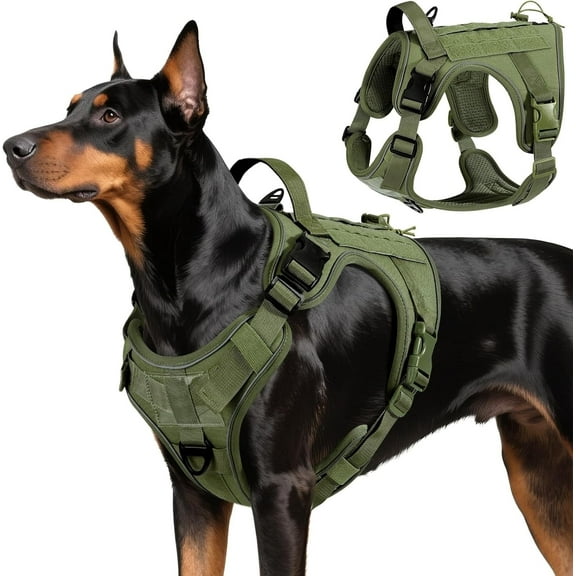 VavoPaw Dog Harness, Easy Control & No Pull Dog Harness with Panel and Reflective Strip,Walking, Outdoor Activities for Dog,Green, L