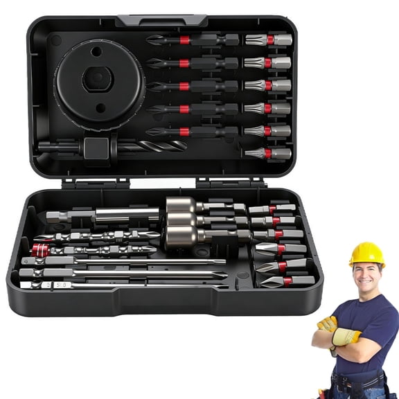 VaxaNut Driver Set 27PCS Magnetic Nut Driver Set, PH2 Impact Driver Bit Set with Deep Nut Drivers, Extension Rod, Hole Opener & Storage Case for Impact Drill, Screwdriver, Home Repair