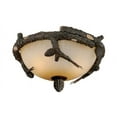 thumbnail image 1 of Vaxcel 2L LED Bronze Rustic Pinecone Wood Semi Flush Ceiling Light or Fan Light Kit, 1 of 2