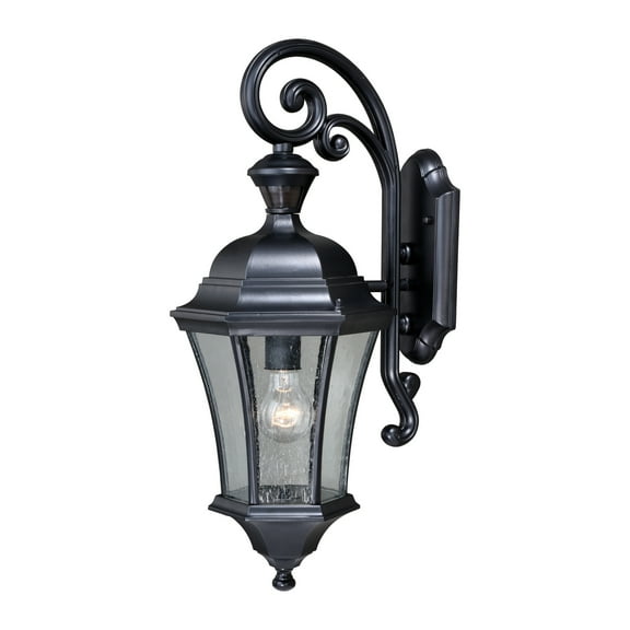 Vaxcel Aberdeen Black Motion Sensor Dusk to Dawn Outdoor Wall Light
