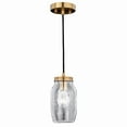 thumbnail image 1 of Vaxcel Brass Farmhouse Jar Mini Pendant Ceiling Light Clear Glass, 1 of 3