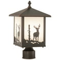 thumbnail image 1 of Vaxcel Bryce 1L Bronze Rustic Outdoor Deer Tree Post Light White Glass, 1 of 7