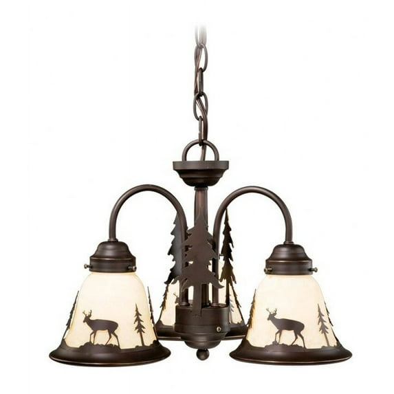 Vaxcel Bryce 3L LED Bronze Rustic Deer Mini Chandelier or Fan Light Kit
