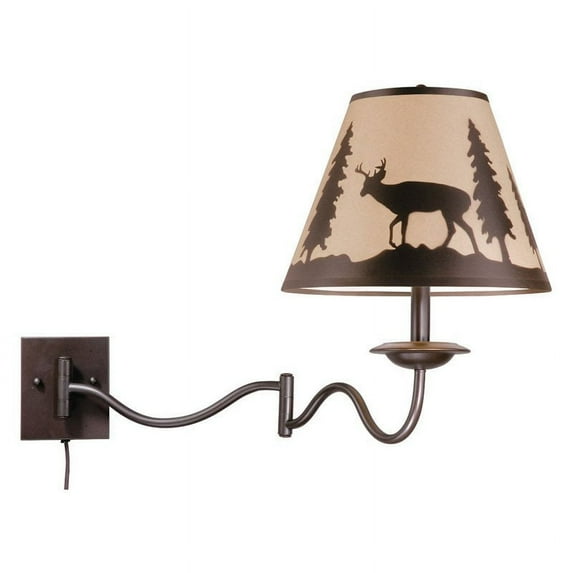 Vaxcel Bryce 12W Swing Arm Wall Light Burnished Bronze Deer Lighting WL55412BBZ