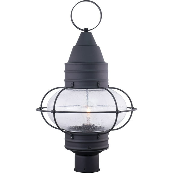 Vaxcel Chatham 1L Black Coastal Outdoor Globe Post Light Clear Glass