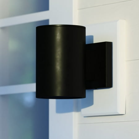 Chiasso Aluminum 1 Light Black Dark Sky Cylinder Outdoor Wall Lantern