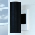 thumbnail image 1 of Chiasso Aluminum 2 Light Black Cylinder Outdoor Wall Lantern Clear Glass, 1 of 10