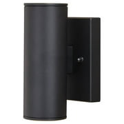 Vaxcel Chiasso Aluminum 2 Light LED Black Outdoor Wall Lantern Clear Glass