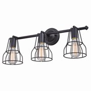 Vaxcel Clybourn 3 Light Bronze Adjustable Wire Cage Bathroom Vanity Fixture
