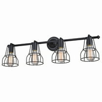 Vaxcel Clybourn 4 Light Bronze Adjustable Wire Cage Bathroom Vanity Fixture