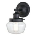 thumbnail image 1 of Vaxcel Collins 1 Light Black Farmhouse Outdoor Wall Lantern Clear Schoolhouse Glass, 1 of 5