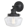 thumbnail image 1 of Vaxcel Collins 1 Light Black Farmhouse Outdoor Wall Lantern Clear Schoolhouse Glass, 1 of 5