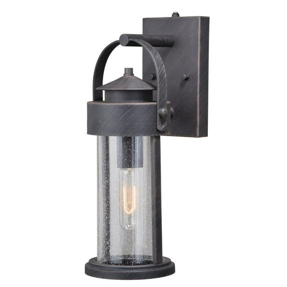 Vaxcel Cumberland 1 Light Dusk to Dawn Bronze Rustic Outdoor Wall Lantern Clear Glass