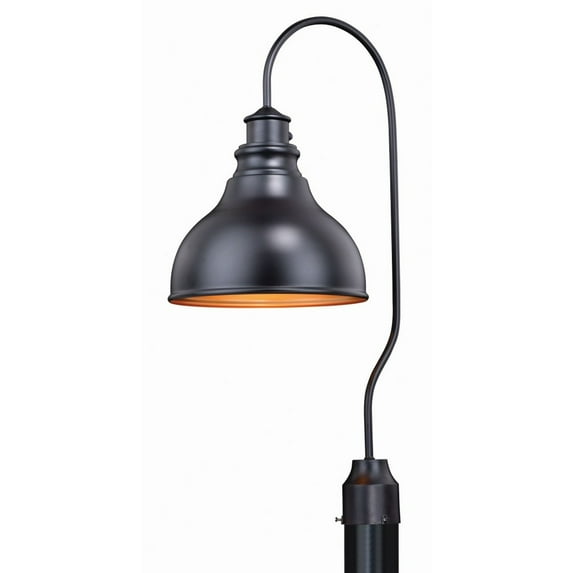 Vaxcel Delano 1L Dusk to Dawn Bronze Farmhouse Outdoor Dome Barn Post Light