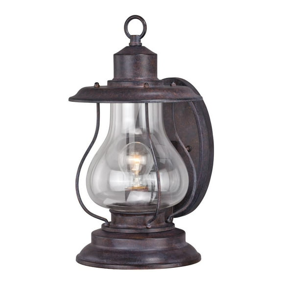 Dockside 1 Light Bronze Coastal Outdoor Wall Lantern Clear Glass
