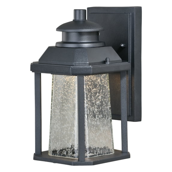 Vaxcel Freeport Aluminum 1 Light LED Dusk to Dawn Black Outdoor Wall Lantern Clear Glass