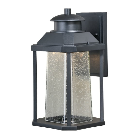 Vaxcel Freeport Aluminum 1 Light LED Dusk to Dawn Black Outdoor Wall Lantern Clear Glass