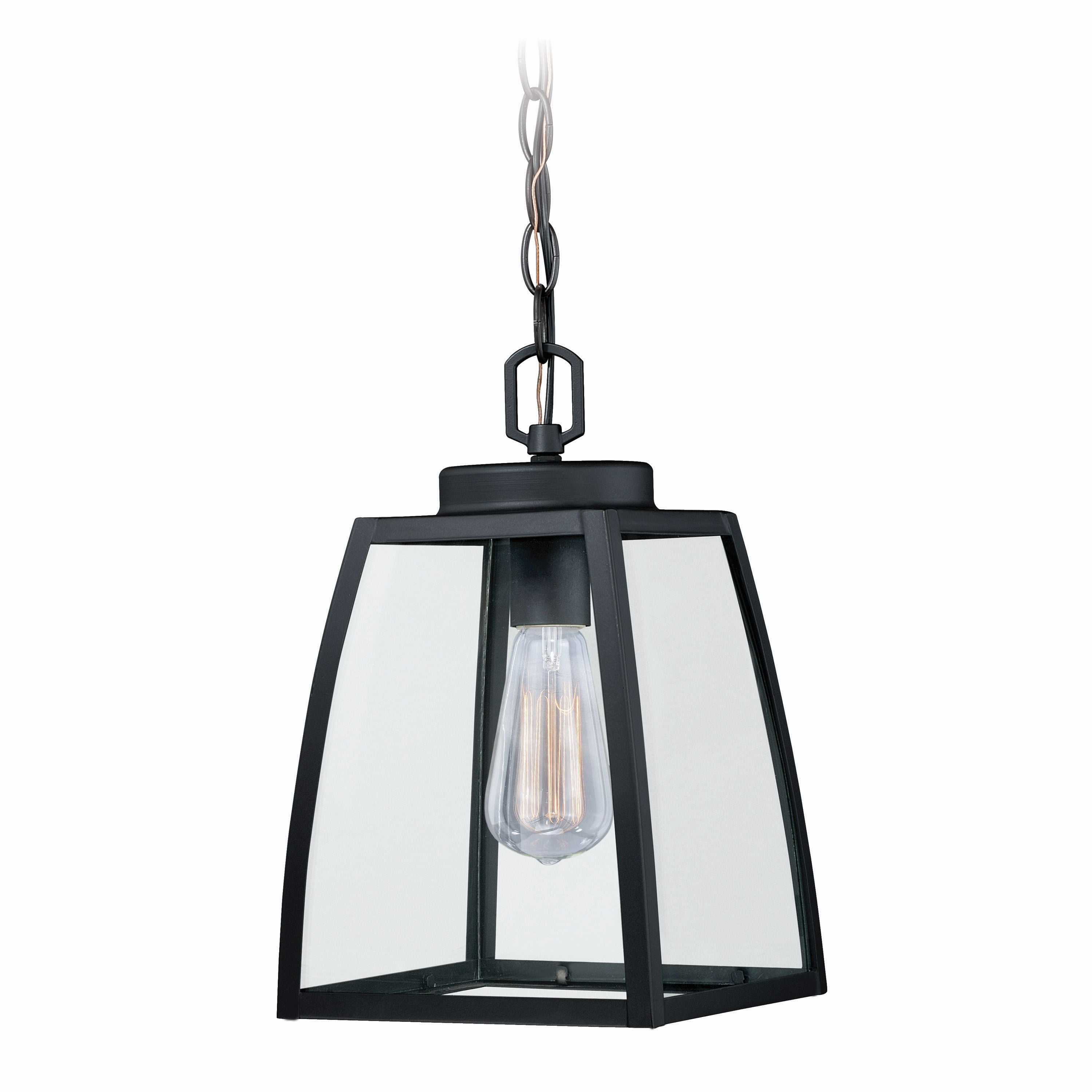 Granville Mini 8" Bronze Outdoor Lantern Pendant with Clear Glass