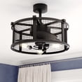 thumbnail image 1 of Vaxcel Humboldt Black Industrial Ceiling Fan with LED Light Kit and Remote, 1 of 7