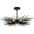 thumbnail image 1 of Vaxcel International C0256 24 in. Nikko 6 Light Semi-Flush Mount, Matte Black, 1 of 8