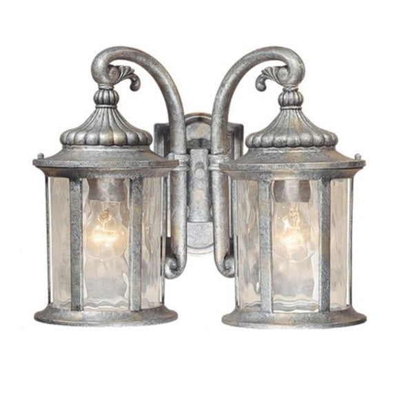 Vaxcel International OW39013GS Bathesda Two Headed Outdoor Wall Light - Gilded Silver