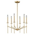 thumbnail image 1 of Vaxcel Kedzie 6 Light 2 Tier Brass Mid-Century Modern Chandelier, 1 of 5
