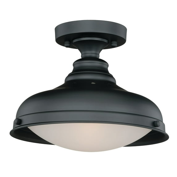 Keenan 12.25-in W Bronze Farmhouse Barn Dome Semi Flush Mount Ceiling Light