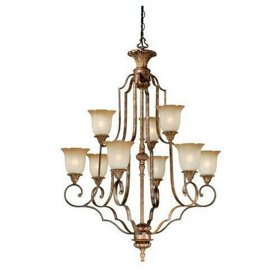 Vaxcel Lighting KB-CHU009TZ Kimball 9 Light Two Tier Chandelier