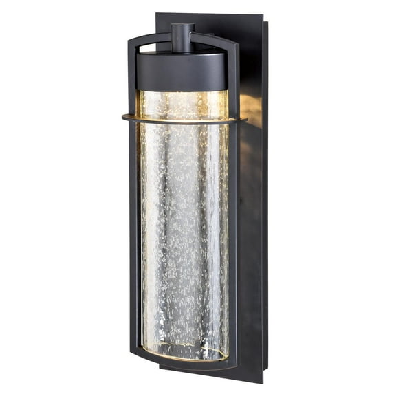 Vaxcel Logan 1 Light LED Bronze Cylinder Outdoor Wall Lantern Clear Glass