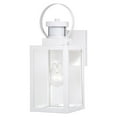 thumbnail image 1 of Vaxcel Medinah White Motion Sensor Dusk to Dawn Outdoor Wall Light Clear Glass, 1 of 11