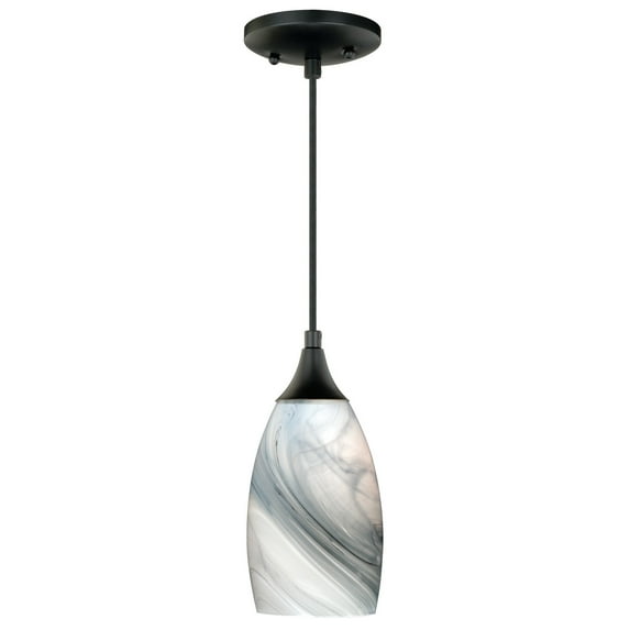 Milano Bronze Mini Pendant Ceiling Light Gray White Glass
