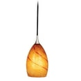 thumbnail image 1 of Milano Satin Nickel Mini Pendant Ceiling Light Amber Red Glass, 1 of 6