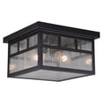 thumbnail image 1 of Mission Bronze Square Outdoor Flush Mount Ceiling Light Clear Glass, 1 of 7