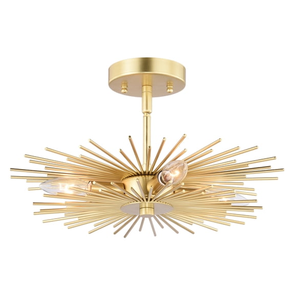 Vaxcel - Nikko 4-Light Semi-Flush Mount in Mid-Century Modern and Starburst