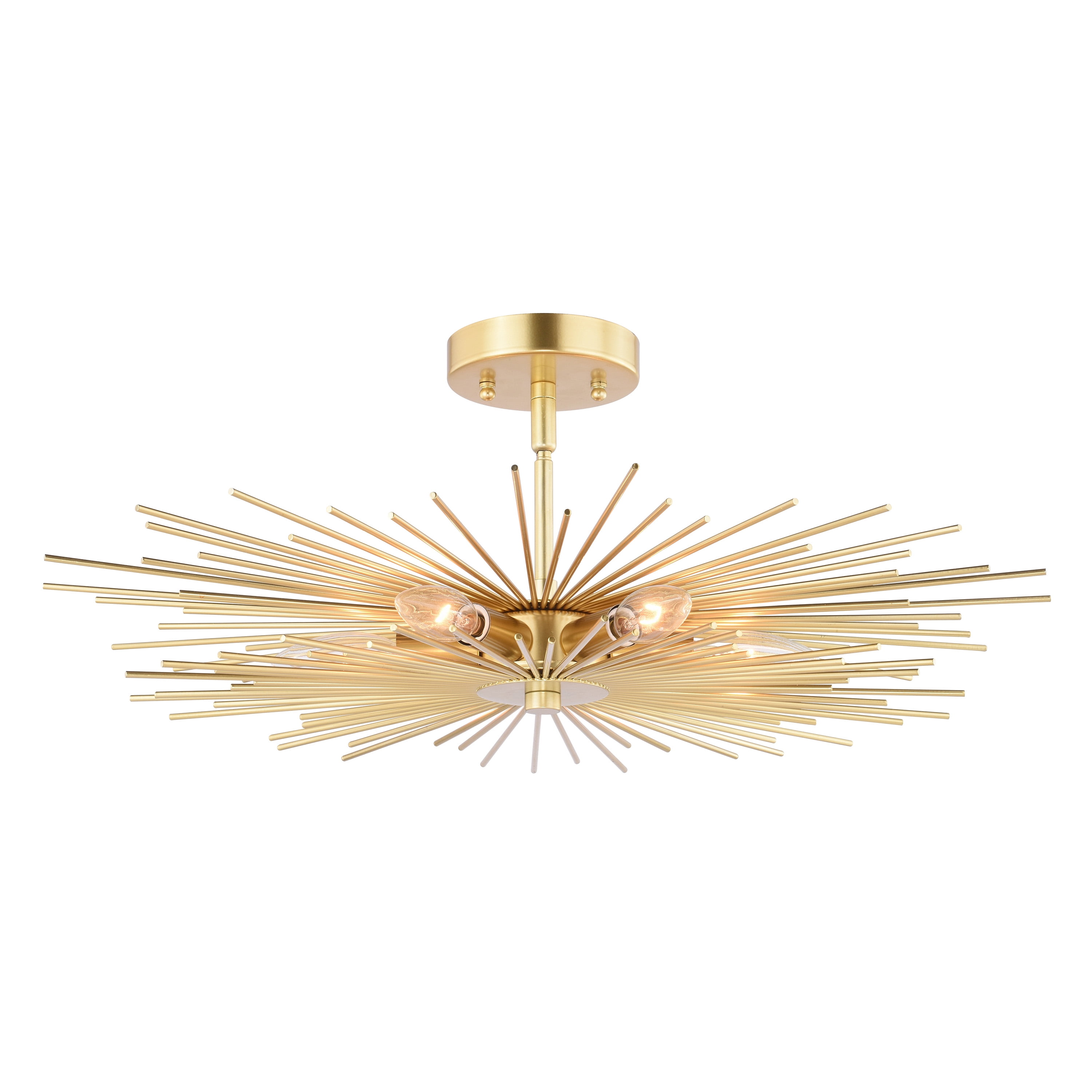 Nikko Glam Gold Sputnik-Style 24" LED-Compatible Semi-Flush Mount