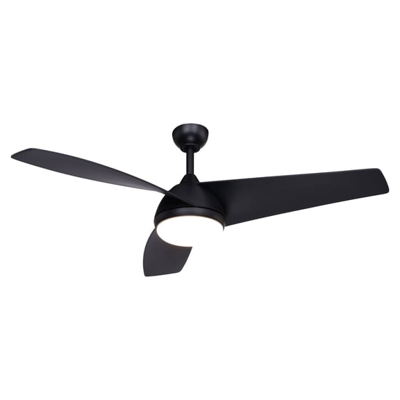 Vaxcel Odell Black Contemporary Propeller Ceiling Fan with Integrated LED Light Kit and Remote