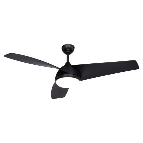Vaxcel Odell Black Contemporary Propeller Ceiling Fan with Integrated LED Light Kit and Remote